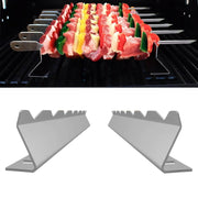 Stainless Steel BBQ Skewer Rack Set, 35cm Supports for Kebab Grilling