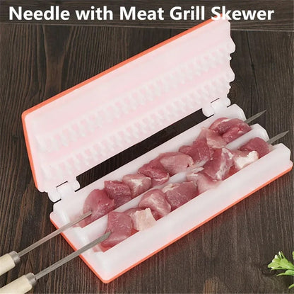 Kebab Skewer Maker Box, PP Plastic BBQ Meat Skewer Tool, 19cm