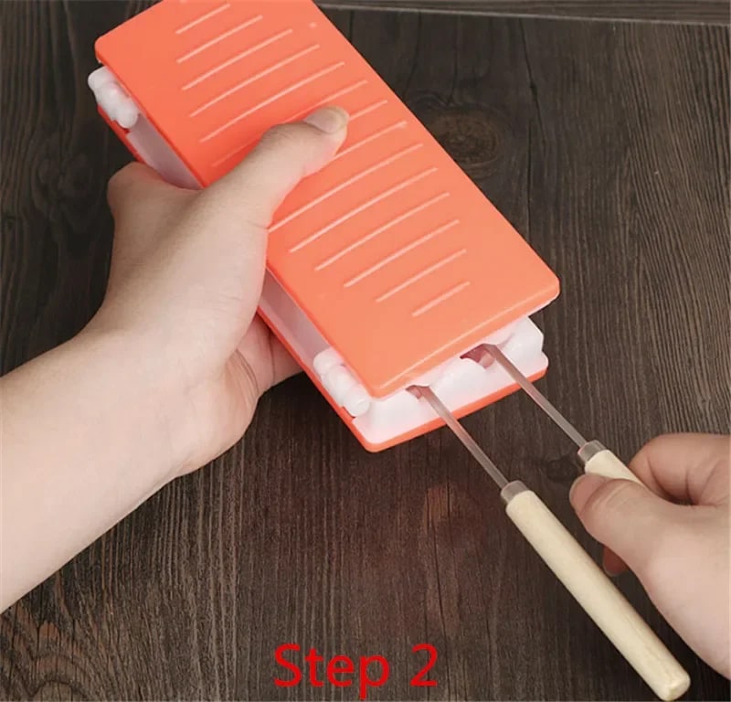 Kebab Skewer Maker Box, PP Plastic BBQ Meat Skewer Tool, 19cm