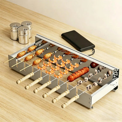 Automatic Rotating BBQ Grill Bracket Adjustable Stainless Steel 45cm