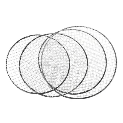 Round Metal Mesh BBQ Grill Basket for Fish and Vegetables, 26.5cm or 29.5cm