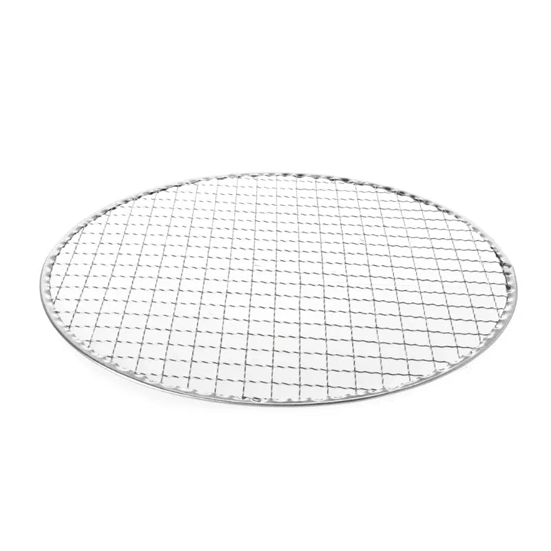 Round Metal Mesh BBQ Grill Basket for Fish and Vegetables, 26.5cm or 29.5cm