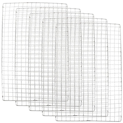 5-Piece BBQ Grilling Mesh Mats, Silver, 29.5 x 20cm