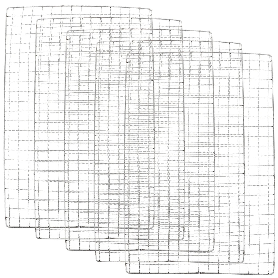 5-Piece BBQ Grilling Mesh Mats, Silver, 29.5 x 20cm