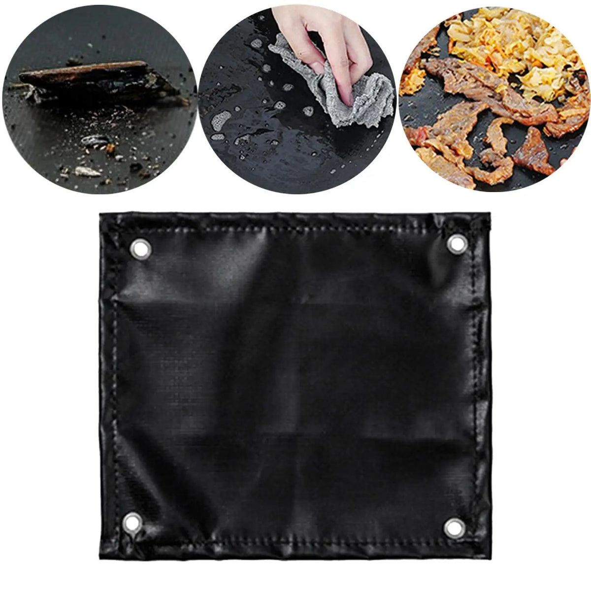 Heat-Resistant BBQ Mat, Silicone and Fibreglass Cloth, XL 100 x 60cm