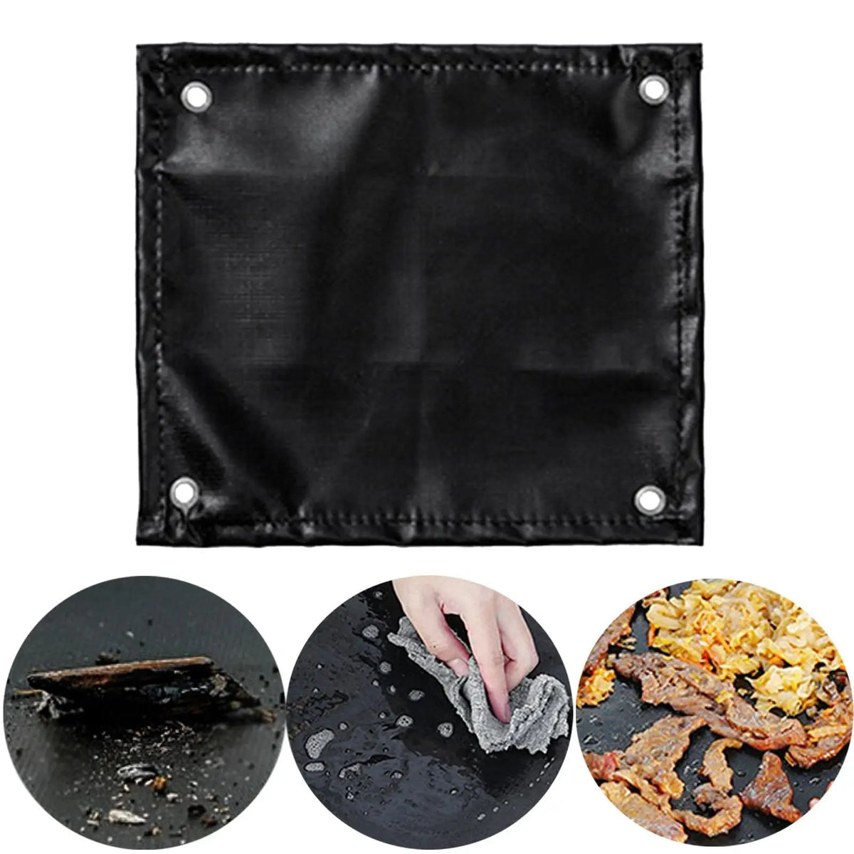 Heat-Resistant BBQ Mat, Silicone and Fibreglass Cloth, XL 100 x 60cm