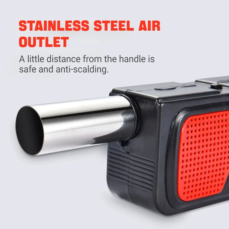 Portable Electric BBQ Blower Fan, Black, 4 × AA Battery Powered