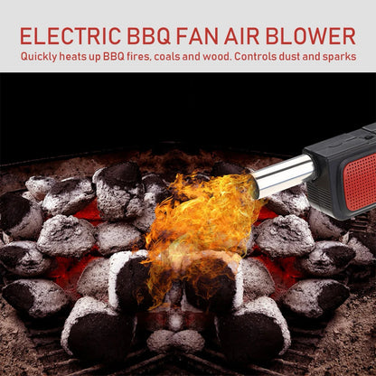 Portable Electric BBQ Blower Fan, Black, 4 × AA Battery Powered