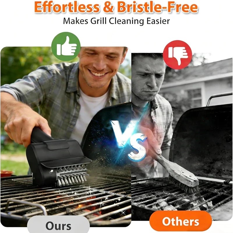 Electric BBQ Grill Cleaning Brush, 304 Stainless Steel, 800 RPM, 2000 mAh