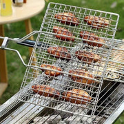 Stainless Steel BBQ Grill Basket for Fish, Meat and Steak, 33 x 20.5cm