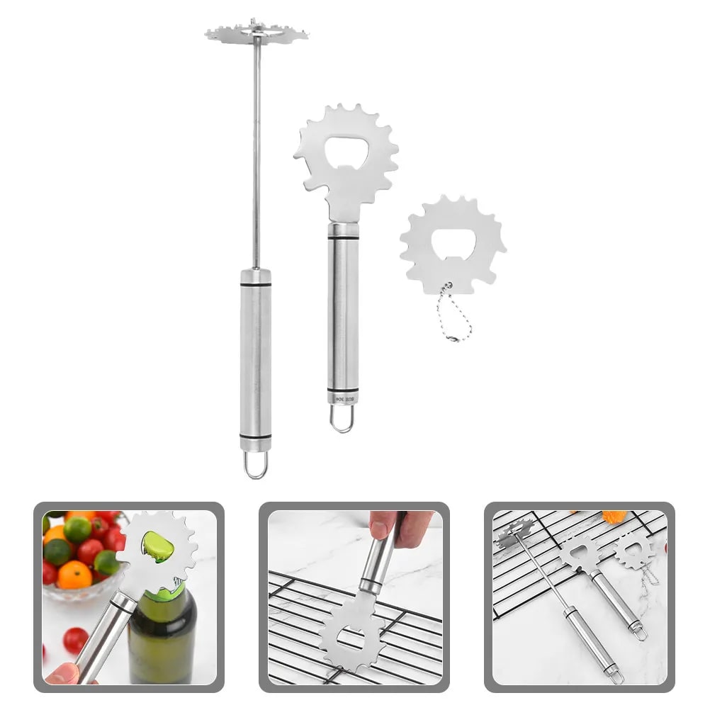 3-Piece BBQ Grill Cleaner Scraper Set, Silver, 29cm and 19.5cm