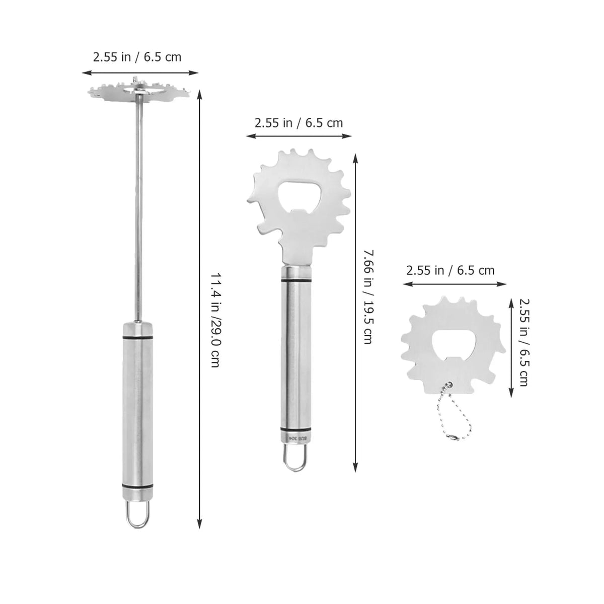 3-Piece BBQ Grill Cleaner Scraper Set, Silver, 29cm and 19.5cm