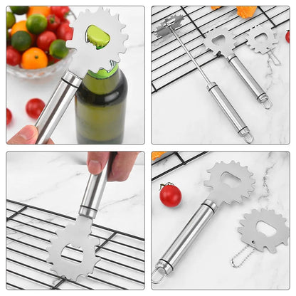 3-Piece BBQ Grill Cleaner Scraper Set, Silver, 29cm and 19.5cm