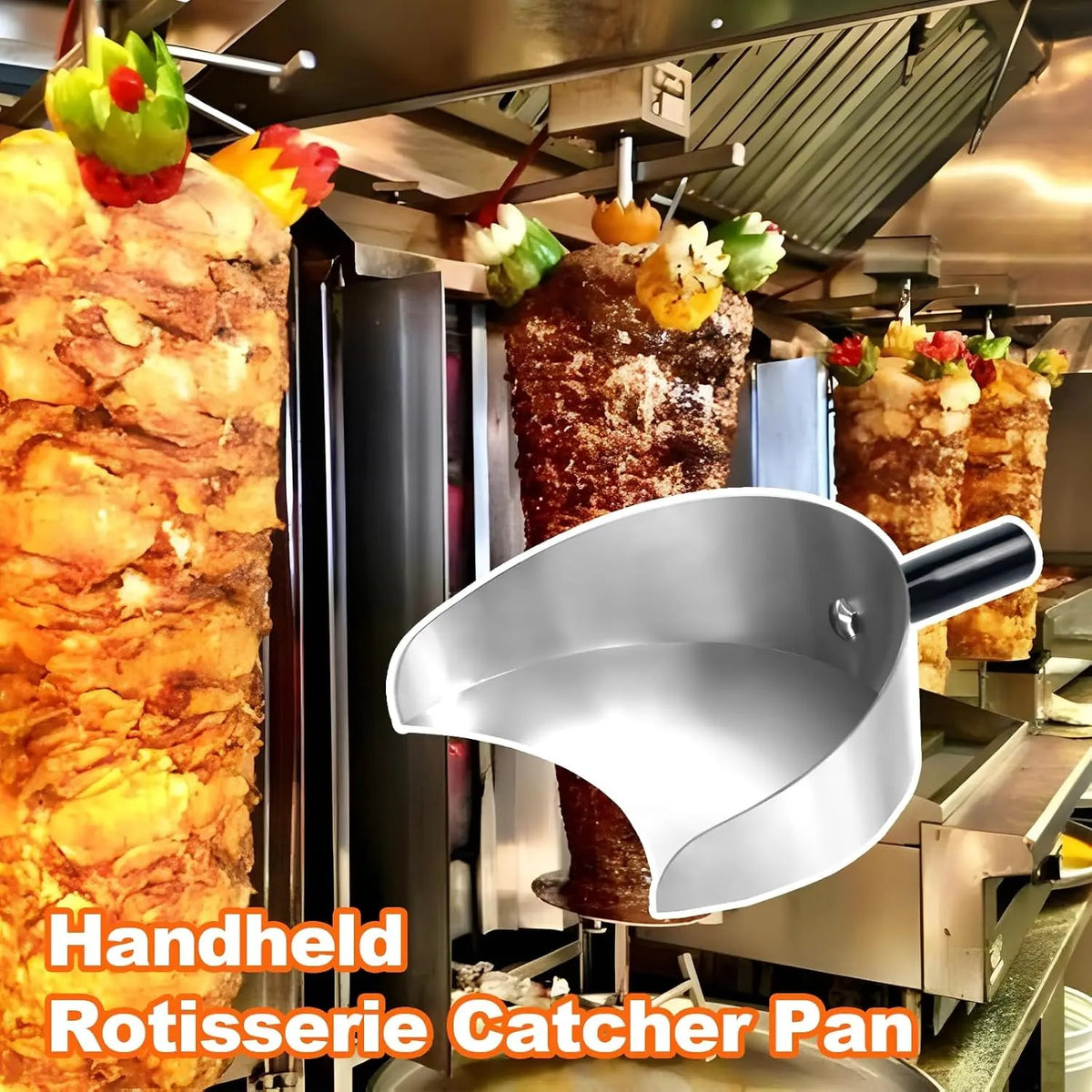 Stainless Steel BBQ Meat Shovel Tray Turner, 17.5 x 22.5 cm