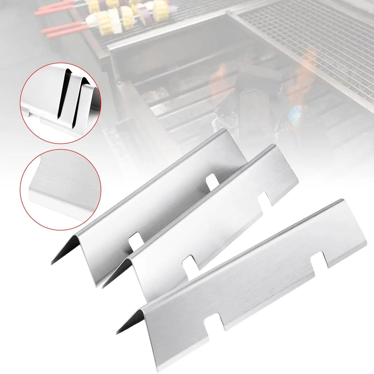 bbqdeals 3-Piece Stainless Steel BBQ Flavorizer Bars for Weber Spirit