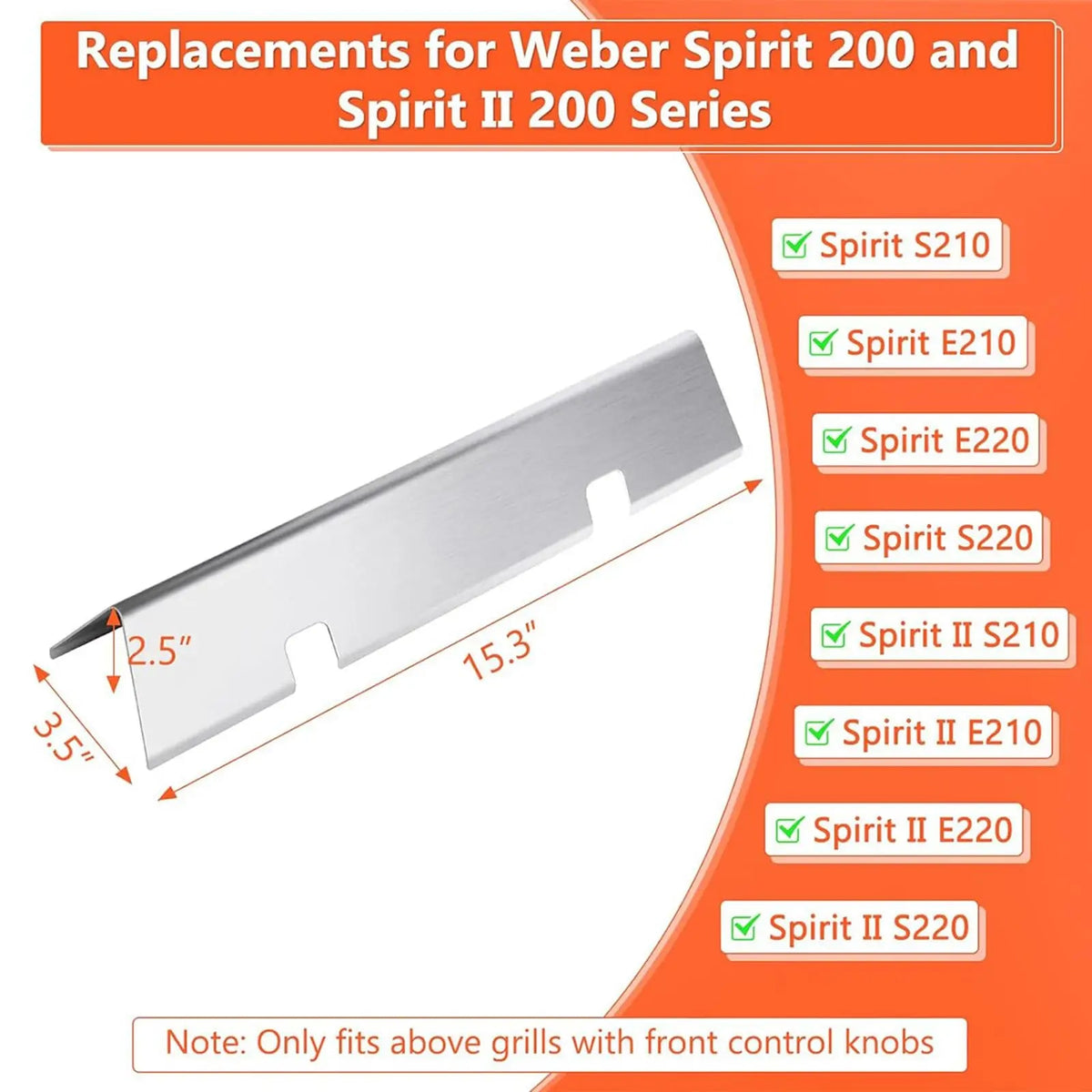 bbqdeals 3-Piece Stainless Steel BBQ Flavorizer Bars for Weber Spirit