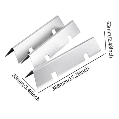 bbqdeals 3-Piece Stainless Steel BBQ Flavorizer Bars for Weber Spirit