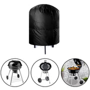 Black Oxford Cloth BBQ Grill Cover, Round Barbecue Cover, 58 x 77cm or 66 x 100cm