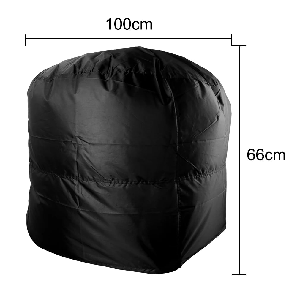 Black Oxford Cloth BBQ Grill Cover, Round Barbecue Cover, 58 x 77cm or 66 x 100cm - 66x100cm