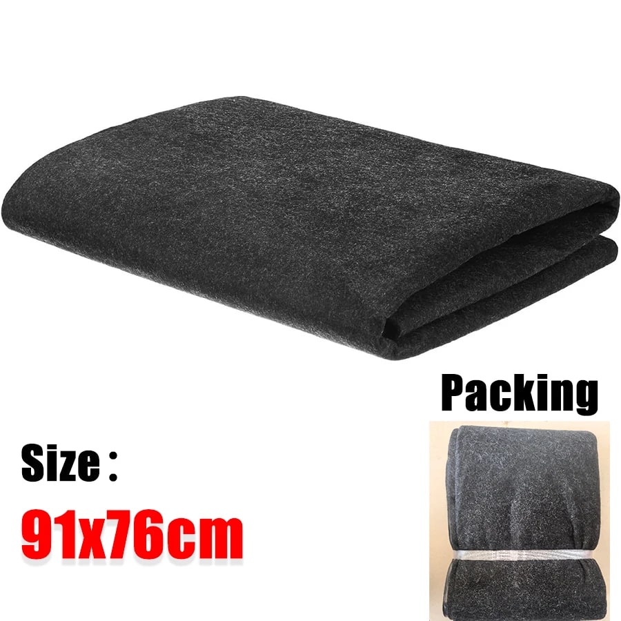 BBQ Grill Mat Fire-Resistant Rubber Floor Protector, Dark Grey, 10 Sizes - 91x76cm