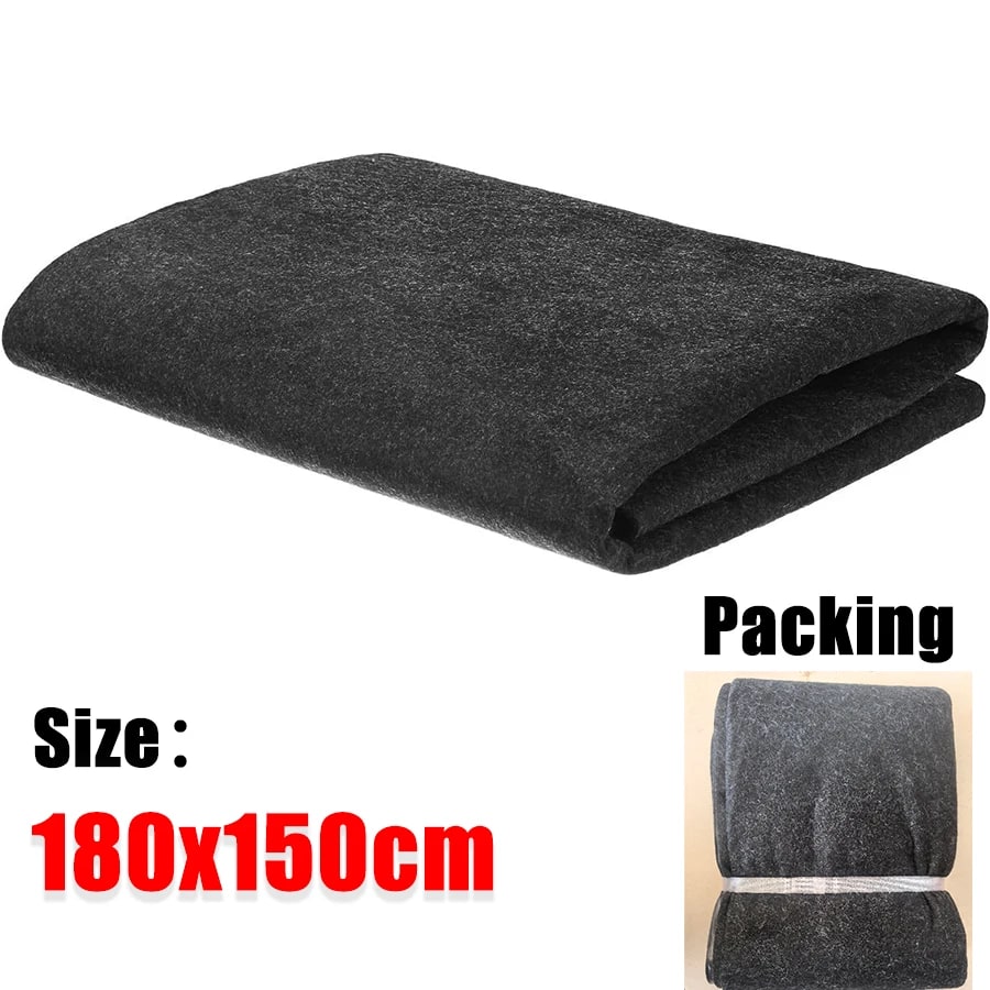 BBQ Grill Mat Fire-Resistant Rubber Floor Protector, Dark Grey, 10 Sizes - 180x150cm