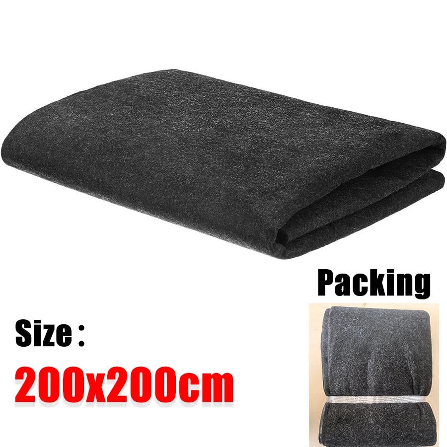 BBQ Grill Mat Fire-Resistant Rubber Floor Protector, Dark Grey, 10 Sizes - 200x200cm
