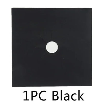 Gas Hob Protector Mat, Cut-to-Size Washable Stove Cover, 1 or 4 Pack - 1PC Black