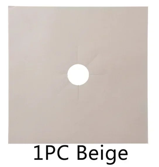 Gas Hob Protector Mat, Cut-to-Size Washable Stove Cover, 1 or 4 Pack - 1PC Beige