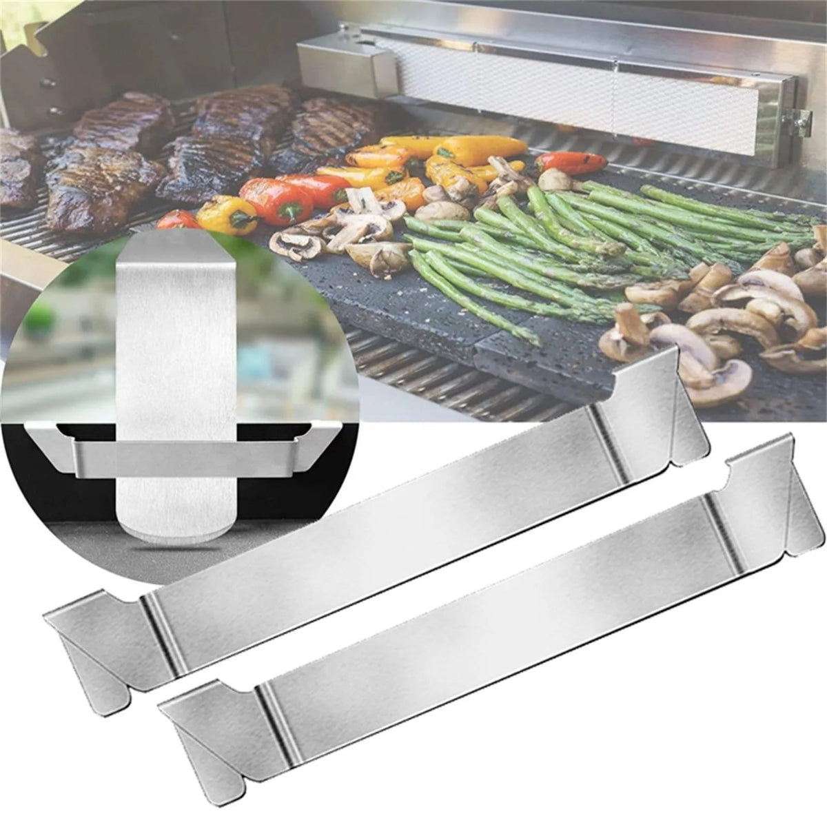 BBQ Griddle Tool Holder Rack, Stainless Steel, 150mm, for Blackstone & Camp Chef Flat Tops