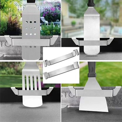 BBQ Griddle Tool Holder Rack, Stainless Steel, 150mm, for Blackstone & Camp Chef Flat Tops