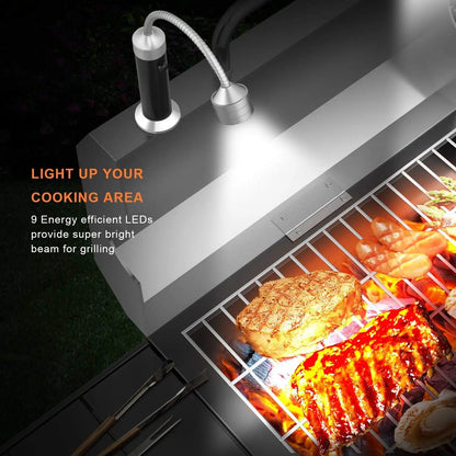 Magnetic LED Grill Light with Flexible 360° Gooseneck and AAA Batteries