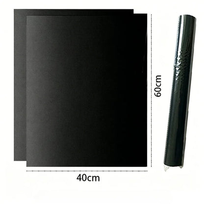 Reusable Glass Fibre Oven Mat, Non-Stick Liner for Ovens, Microwaves & BBQs, Black - 40x60 cm 2PCS