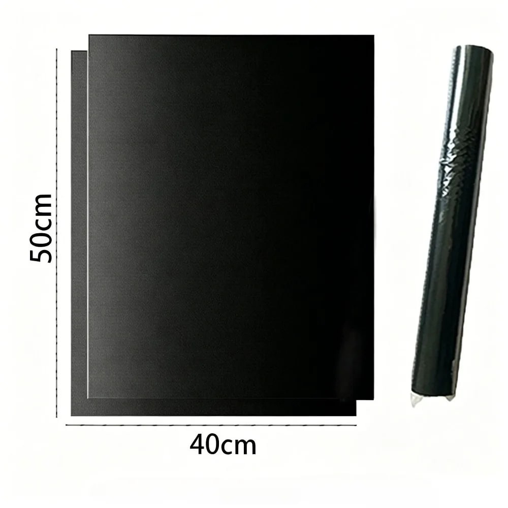 Reusable Glass Fibre Oven Mat, Non-Stick Liner for Ovens, Microwaves & BBQs, Black - 40x50 cm 2PCS