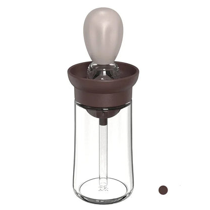 Oil Dispenser Bottle with Silicone Basting Brush, 18cm - Coffee