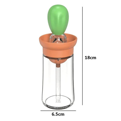 Oil Dispenser Bottle with Silicone Basting Brush, 18cm - Red Green