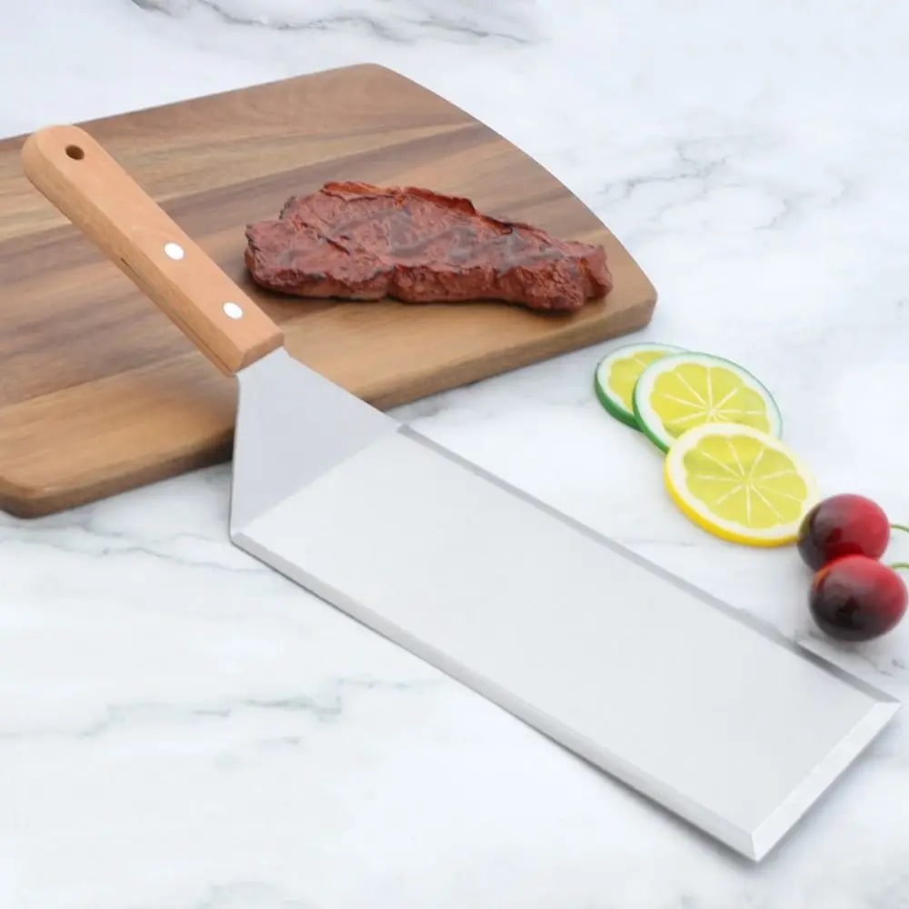 Metal BBQ Grill Spatula with Square Blade, Uncoated, 5 Styles