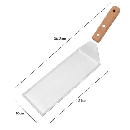 Metal BBQ Grill Spatula with Square Blade, Uncoated, 5 Styles - Style A