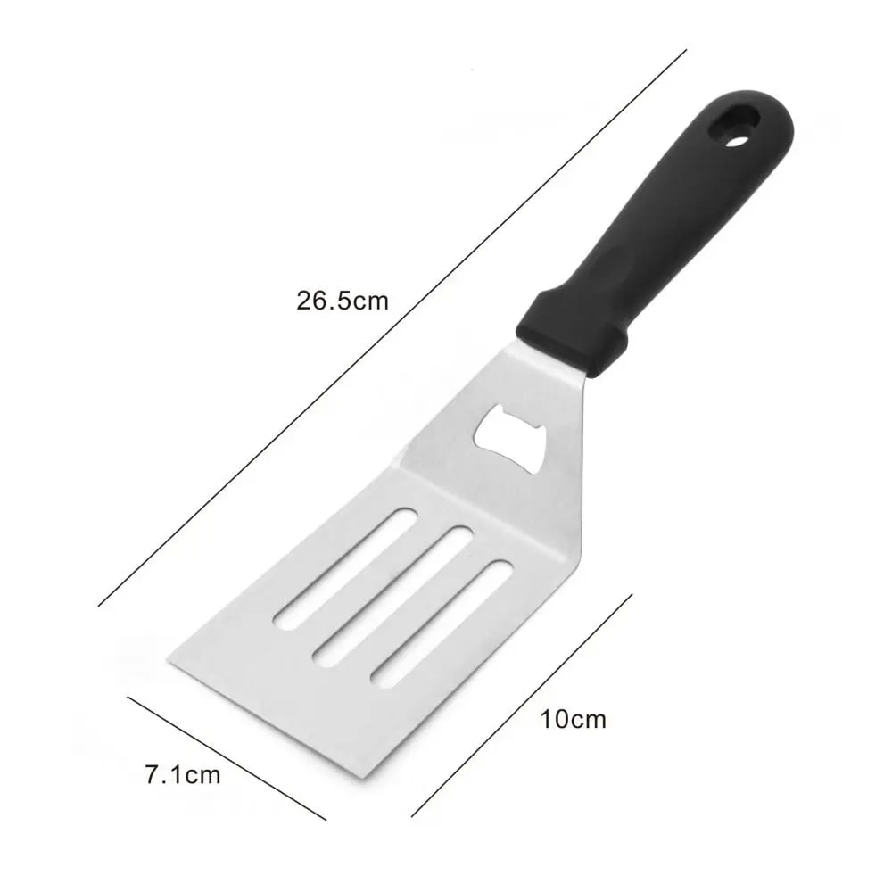 Metal BBQ Grill Spatula with Square Blade, Uncoated, 5 Styles - Style E