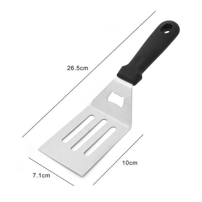 Metal BBQ Grill Spatula with Square Blade, Uncoated, 5 Styles - Style E