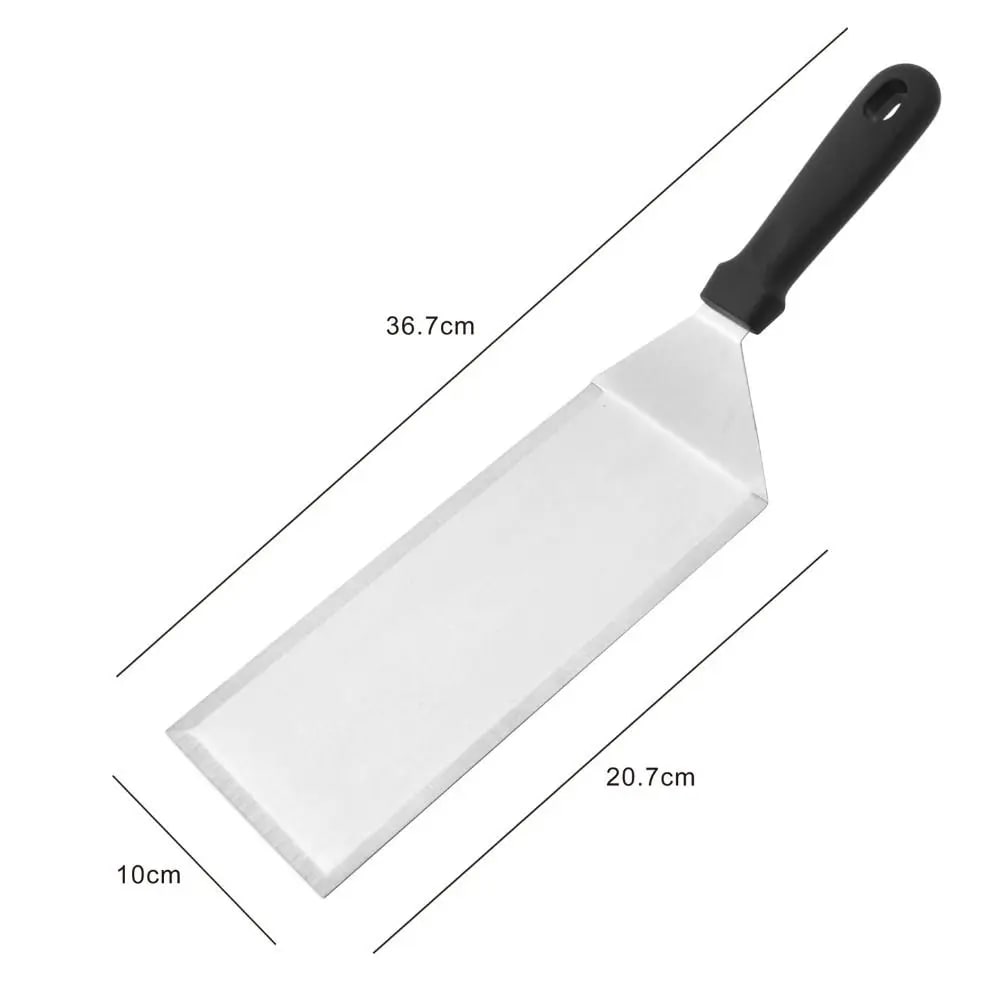 Metal BBQ Grill Spatula with Square Blade, Uncoated, 5 Styles - Style B