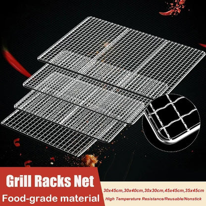 Iron Wire Barbecue Grill Rack Grid, Reusable Nonstick, 5 Sizes