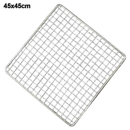 Iron Wire Barbecue Grill Rack Grid, Reusable Nonstick, 5 Sizes - 45x45cm