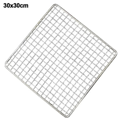 Iron Wire Barbecue Grill Rack Grid, Reusable Nonstick, 5 Sizes - 30x30cm