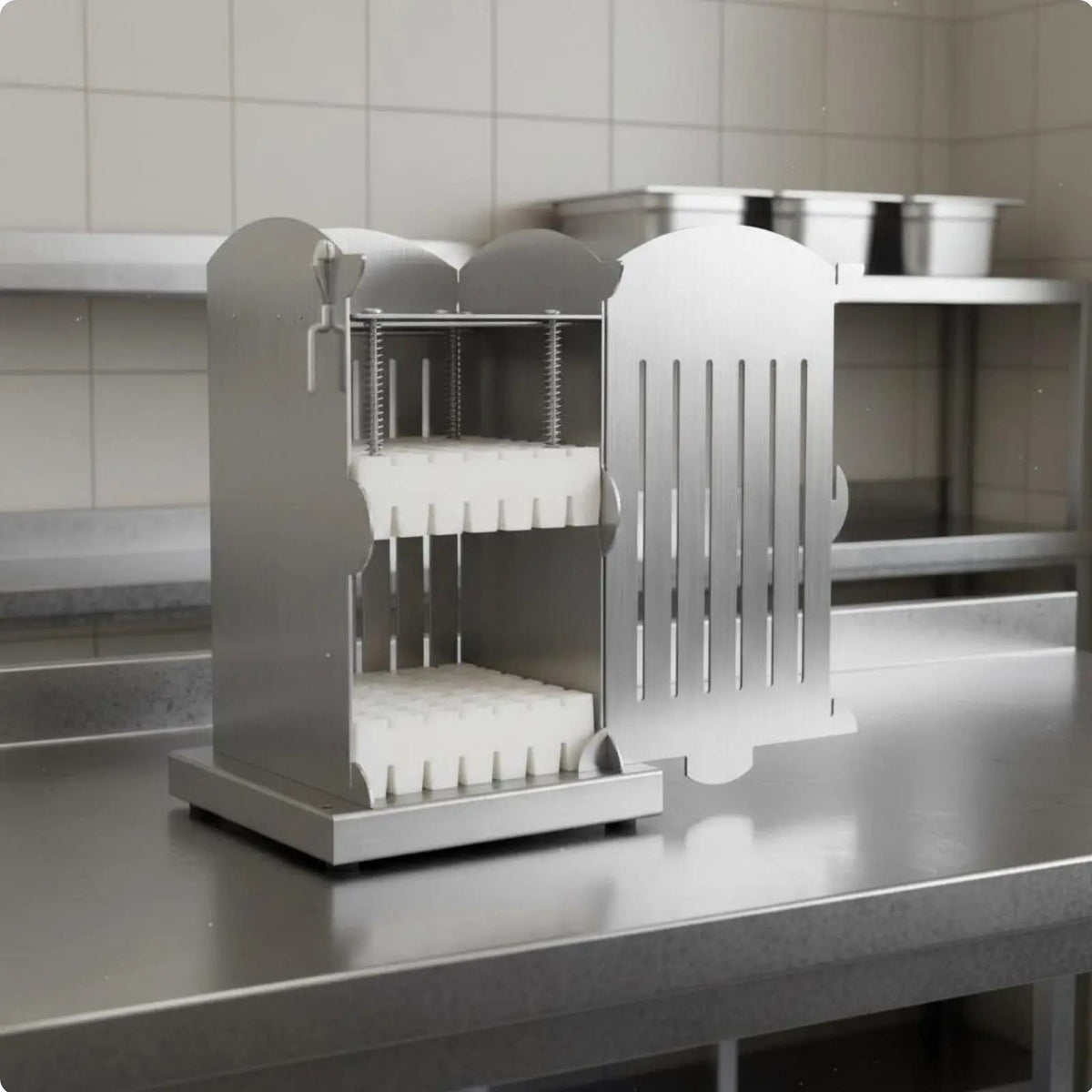 Meat Skewer Maker Box, Stainless Steel and ABS, Kesoto - 81 Skewers 1CM
