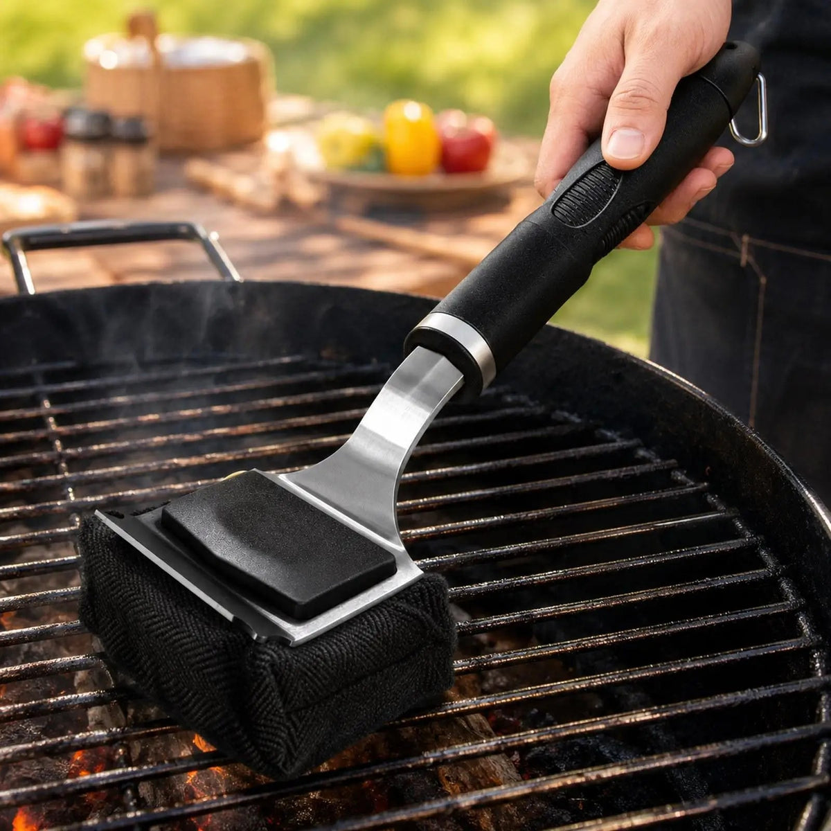 Kesoto Bristle-Free BBQ Grill Brush with Scraper, Stainless Steel, 42cm