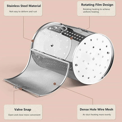 Rotisserie Basket 360° Rotating Stainless Steel Mesh, 12 x 18 cm or 12 x 23 cm