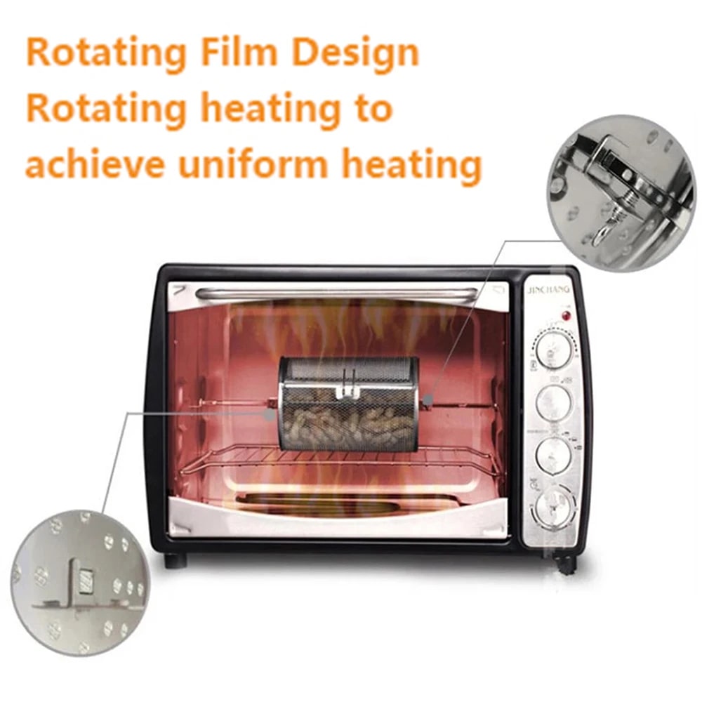 Rotisserie Basket 360° Rotating Stainless Steel Mesh, 12 x 18 cm or 12 x 23 cm