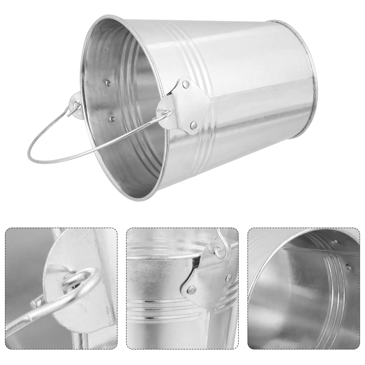 BBQ Grease Bucket for Oil and Drips, Plastic, Silver, 15 x 14 x 14cm, ROSENICE