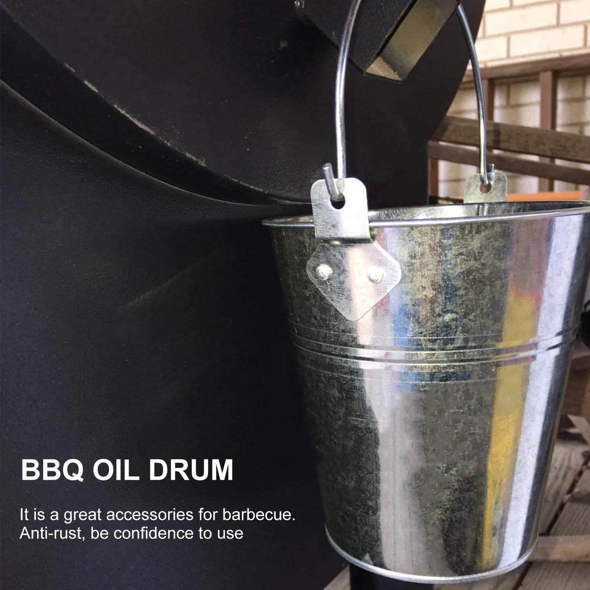 BBQ Grease Bucket for Oil and Drips, Plastic, Silver, 15 x 14 x 14cm, ROSENICE