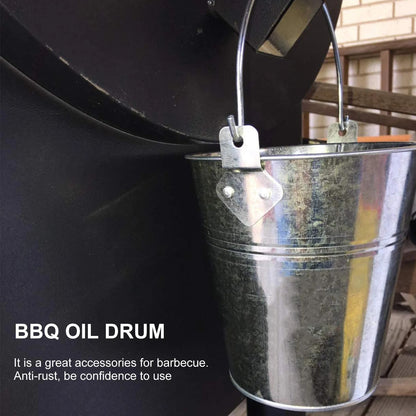 BBQ Grease Bucket for Oil and Drips, Plastic, Silver, 15 x 14 x 14cm, ROSENICE